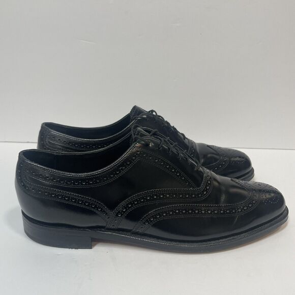 FLORSHEIM Black Lexington Oxford Wingtip Dress Shoe Men's Size 10 1/2 D 76403 - Picture 2 of 12